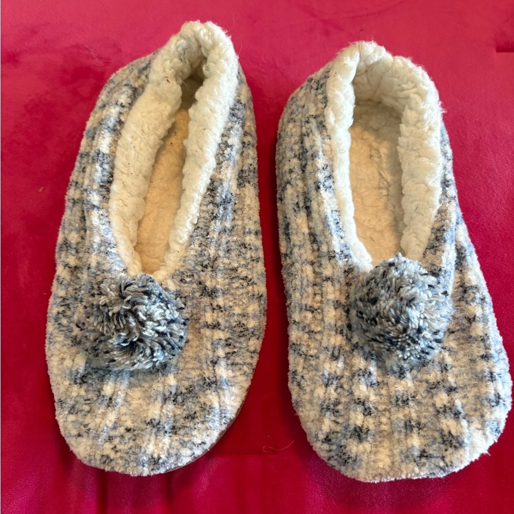 Cozy Blue and Cream Women's Slippers